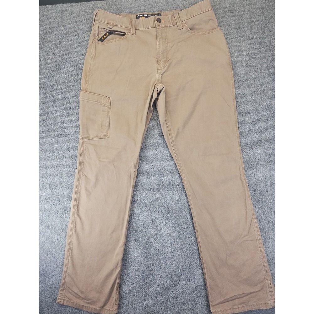Ariat Rebar M4 Mens  (Measures 34X32) Relaxed Straight Khaki Work Pants 1710
